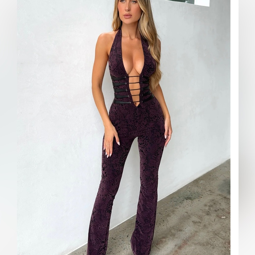 Outcast Sawyer Jumpsuit Purple Burnout